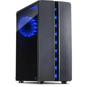 Inter-tech Thunder čierna / Počítačová skriňa / Mini Tower / presklená bočnica / 120mm LED ventilátor (88881309)