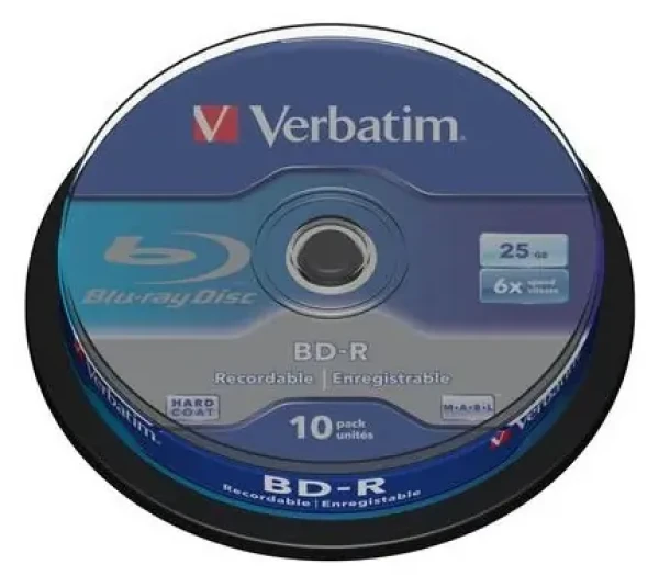 Verbatim Blu-ray BD- R 10 ks / Blu-ray médium / 25 GB / 6x / Vreteno (43742)