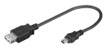 MicroConnect kábel USB2.0 A (F) - miniUSB B (M) 0.2m čierna / 480Mbit/s (USBAFBM)