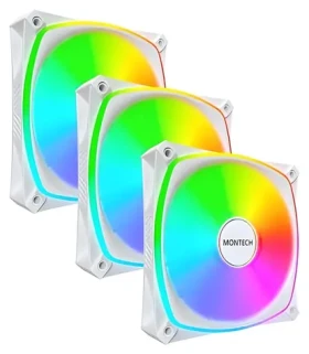 Montech RX120 PRO biela / Ventilátor PC skrine / 120 mm / ARGB / PWM / 3 ks v balení (RX120 PRO WHITE 3 IN 1)