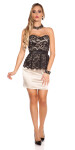 Sexy KouCla Bandeau Dress with Lace Peplum black 12