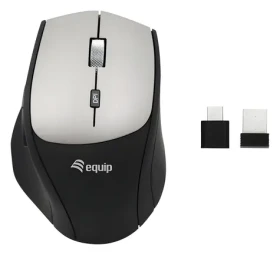 Equip ergonomická bezdrôtová myš čierna / Myš / pravoruká / 2400 DPI / 2,4 GHz / USB-A/USB-C prijímač (245115)