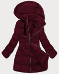 Dámska bordová bunda s kapucňou J Style (5M3231-1) odstíny červené M (38)