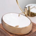 REA - Umývadlo na dosku Melania 40,5x60 Zlatobiela REA-U1050