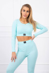 Pruhovaný top set 9353 mint - Kesi UNI