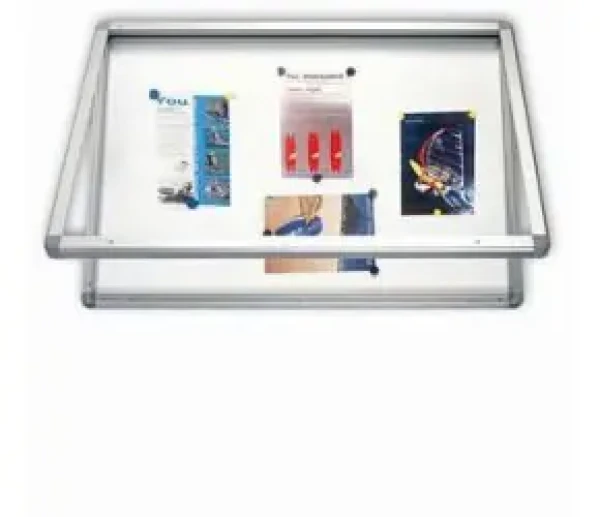 2x3 Vonkajšia vitrína s horizontálnym otváraním 75 x 101 cm (magnetická) biela (5907627303857)