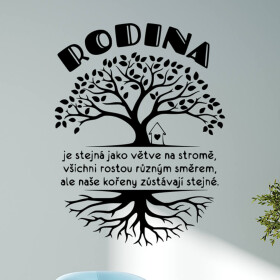 Veselá Stena Samolepka Rodina s koreňmi Farba: černá, Veľkosť: 80 x 60 cm