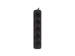 Lanberg napájacia lišta 5x Schuko čierna / Napájacia lišta / 3 m / medený kábel / 2500 W / detská poistka (PS0-05F-0300-BK)