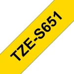 Brother TZe-S651 žltá / Páska pre tlačiareň štítkov / silne lepiaca / laminovaná / čierna tlač / 24 mm / 8 m (TZE-S651)