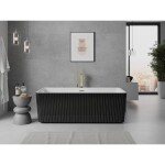 MEXEN/S - Nila voľne stojaca vaňa reliéf 170 x 75, biela/čierna, sifón a prepad zlatá 52841708075-50