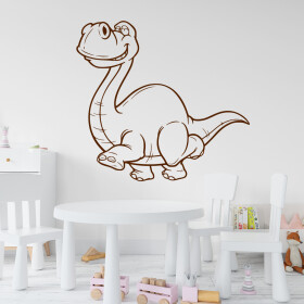 Veselá Stena Samolepka Brontosaurus Farba: hnědá, Veľkosť: 100 x 93 cm