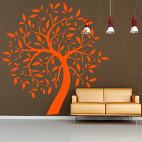 Veselá Stena Samolepka Listnatý strom Farba: oranžová, Veľkosť: 60 x 60 cm