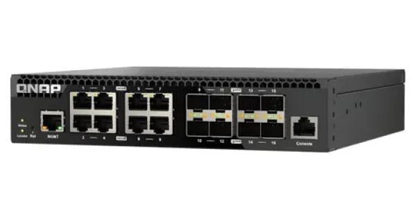 QNAP QSW-M3212R-8S4T / Riadený switch / 8x 10GbE SFP+ / 4X 10GbE RJ45 / L2 / polovičná šírka (QSW-M3212R-8S4T)