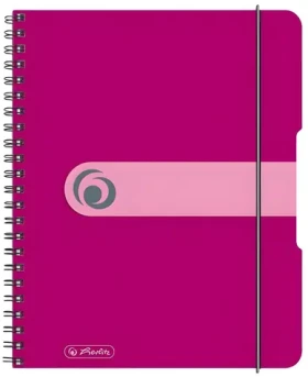 Herlitz Spiralblock to go vínová / Blok so špirálou / A5 / PP obal / gumička / 80 listov (300003235)