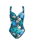 Dámske jednodielne plavky Summer Fleur OWP - Triumph tmavá kombinace tyrkysové (M025) 042C