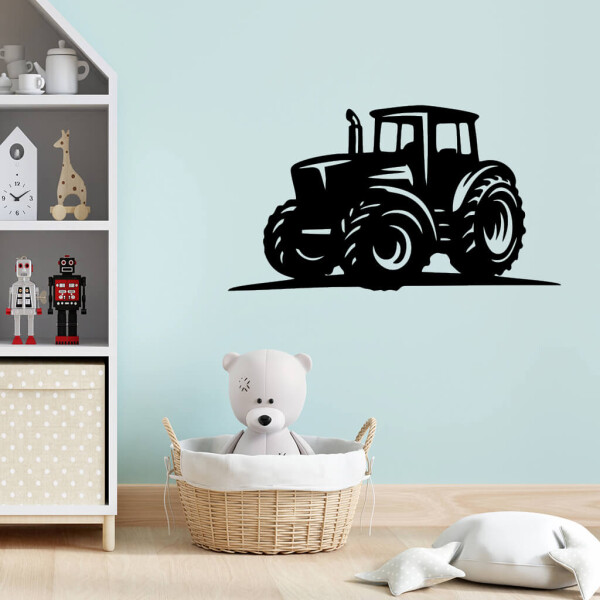 Veselá Stena Samolepka Traktor Farba: černá, Veľkosť: 40 x 22 cm