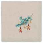 GREEN GATE Vyšívaný obrúsok Juana Sand 40 × 40 cm