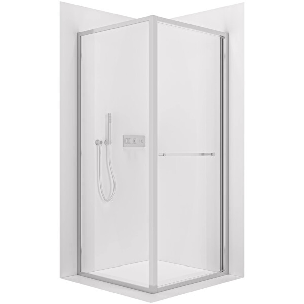 CERANO - Sprchovací kút Versaro L/P - 6 mm - chróm, transparentné sklo - 90x100 - zasúvací CER-8050BD80327
