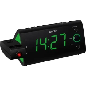 Sencor SRC 330 GN čierna / Rádiobudík projekčný / PLL FM (8590669115419)