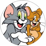 Jedlý papier Tom a Jerry na bielom pozadí 19,5 cm - Pictu Hap - Pictu Hap
