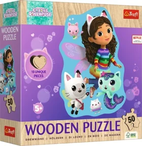 Trefl Drevené puzzle Gábinin kúzelný domček: Veselá Gábinka