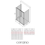 CERANO - Trojstenný sprchovací kút Varone LINE UL/P - 6 mm - chróm, transparentné sklo - 110x90x195 - posuvný CER-DY505-90136