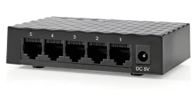 Nedis Sieťový switch 5 portov čierna / Switch / 5x GbE / bez PoE / VLAN / ABS (NSWH5P110BK)
