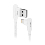 SBS kábel s kovovými konektormi 90 ° USB - Lightning 1m biela (TECABLE90LIGK)