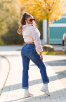 Sexy Highwaist Push up used look flarred Jeans denimblue