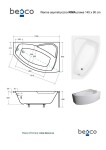 BESCO - Asymetrická vaňa RIMA - Nožičky k vani - S nožičkami, Rozmer vane - 140 × 90 cm, Spôsob prevedenia - Pravé VANRIM140P+OLVPINOZ