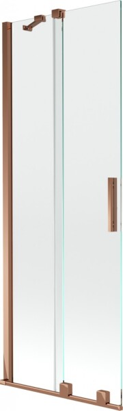 MEXEN/S - Velar Dvojkrídlová posuvná vaňová zástena 70 x 150, transparent, růžové zlato 896-070-000-01-60