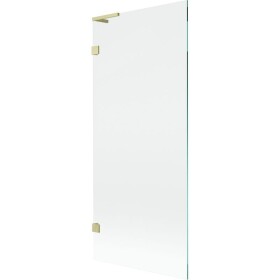 MEXEN/S - Lunar L vaňová zástena FIX 80 x 150, transparent, zlatá kartáčovaná 897L-080-000-55-00