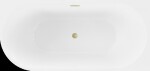 MEXEN/S - Mia voľne stojaca rohová vaňa pravá 150 x 75, biela/čierna, sifón a prepad kartáčované zlato 52691507575P-55