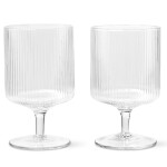 Ferm LIVING Poháre na víno Ripple Clear 270 ml – set 2 ks