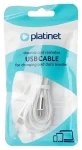 Platinet USB-C - USB-C biely / Nabíjací kábel / LED / 60W / 3A / 1m (PSCC1L)