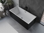 MEXEN/S - Vigo voľne stojaca vaňa 178,5 x 80, biela/čierna, sifón a prepad čierna 51251788075-70