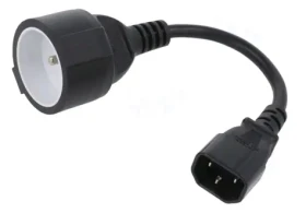 Qoltec 53907 Adapter french 0.15m čierna / IEC 320 C14 (53907)