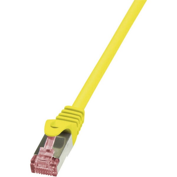 LogiLink CQ2087S RJ45 sieťové káble, prepojovacie káble CAT 6 S/FTP 7.50 m žltá samozhášavý, s ochranou 1 ks; CQ2087S