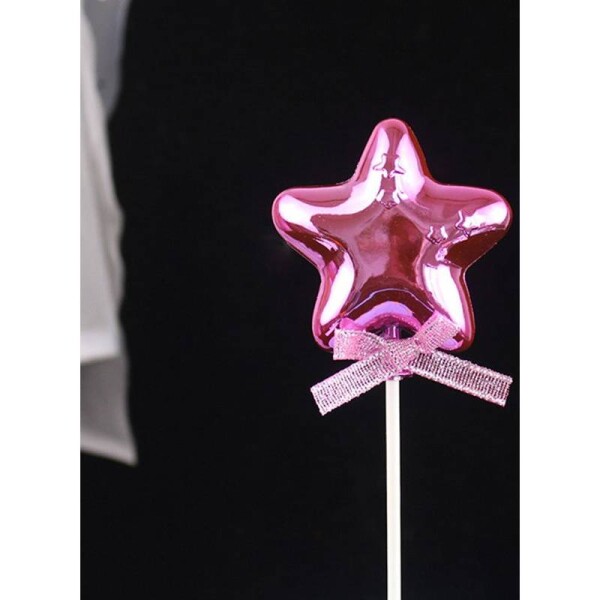 Zápich do torty „Ružová hviezdička“ 6 cm - Cakesicq - Cakesicq