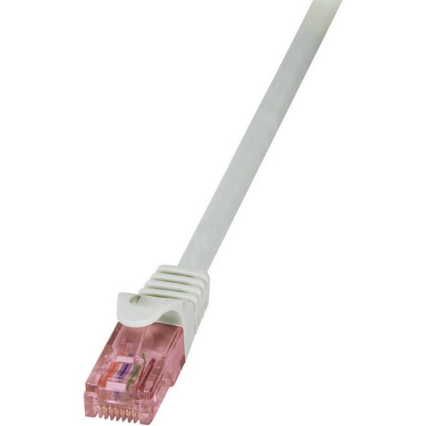 LogiLink CQ2092U RJ45 sieťové káble, prepojovacie káble CAT 6 U/UTP 10.00 m sivá samozhášavý, s ochranou 1 ks; CQ2092U