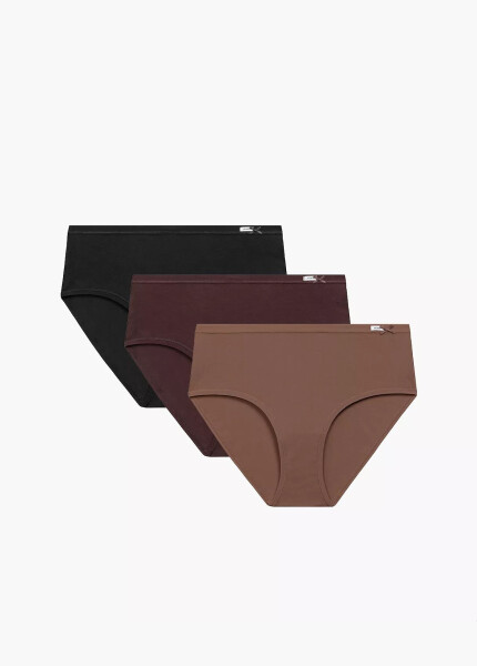 Spodná bielizeň Atlantic 3CLP-016B Maxi A3 S–2XL cappuccino-čokoláda-černá XXL