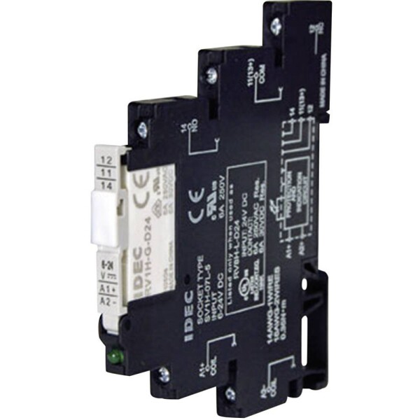 Idec RV8H-L-AD24 reléový modul Menovité napätie: 24 V/DC, 24 V/AC Spínací prúd (max.): 6 A 1 prepínací 1 ks; RV8H-L-AD24