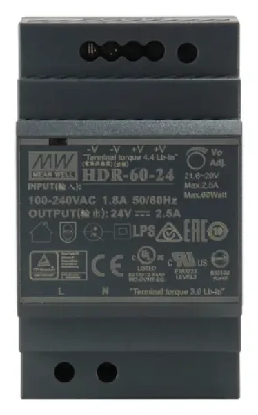 LevelOne POW-2421 čierna / Napájací zdroj / 24V DC / 60W / DIN lišta / -30 až 70 °C (POW-2421)