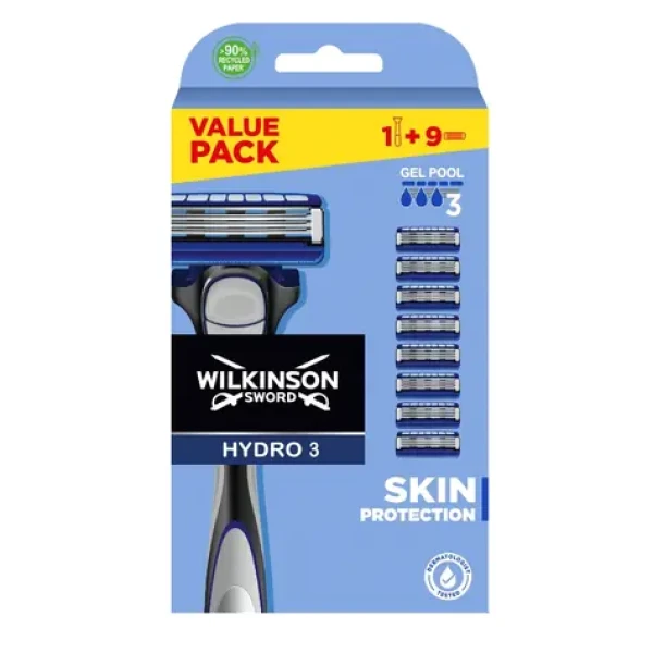 Wilkinson Hydro3 Skin Protection holiaci strojček + 9 náhradných 3-britých hlavíc (WPS045)