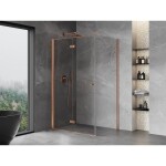 MEXEN/S - Mist-F sprchovací kút skladacie dvere ľavá 95 x 70, transparent, meď kartáčovaná 8A6T-095-070-65-00-L