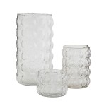 MADAM STOLTZ Sklenený svietnik Bubbles Clear 7 cm