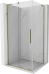 MEXEN/S - Velar L sprchovací kút, posuvné dvere 90 x 75, transparent, zlato 871-090-075-03-50