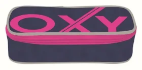 OXYBAG Školský peračník etue komfort jednoposchodový Blue Line Pink (25374)