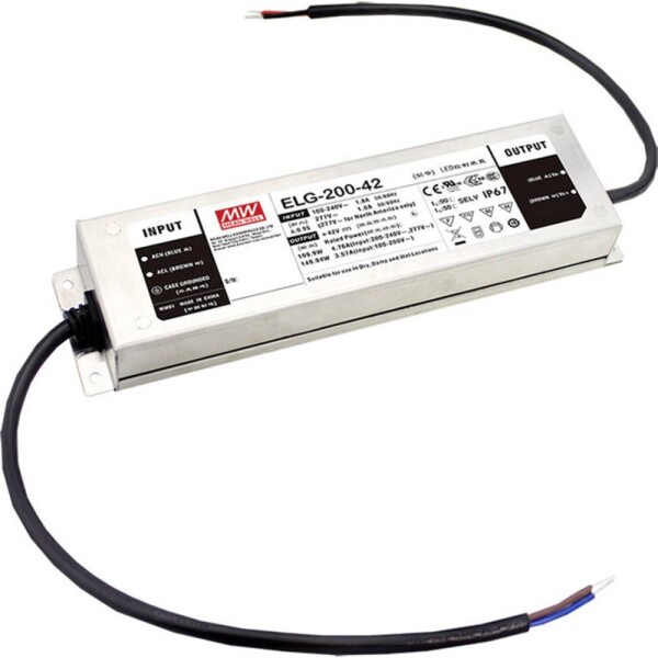 MEAN WELL ELG-200-54AB-3Y LED driver konštantné napätie 200.88 W 1.86 - 3.72 A 50 - 57 V/DC stmievací funkcie 3v1, montáž na nehorľavom povrchu, schválenie; ELG-200-54AB-3Y