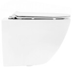 REA - Závesná WC misa vrátane sedátka Rimless Carlo Flat Mini biela REA-C2760